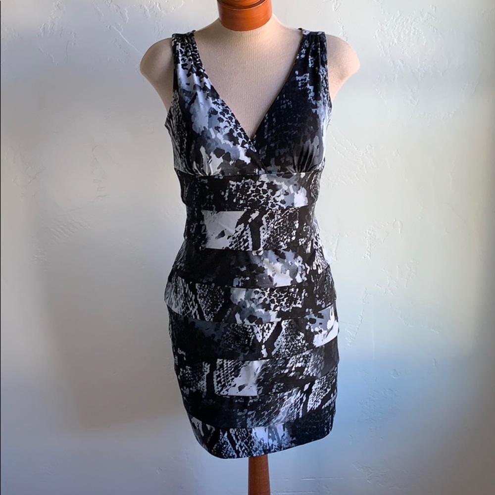 Enfocus Studio Tiered Snakeskin Print Dress
